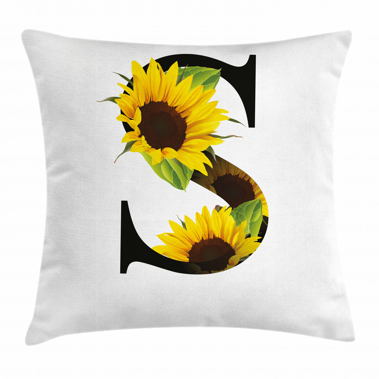 es designs Unique Whimsical Sunflower Art Throw Pillow Multicolor 18x18 